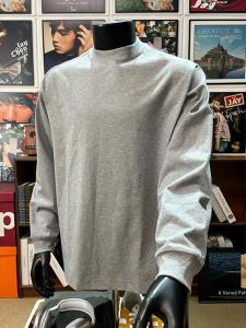 Áo Thun Nam Tay Dài Màu Xám Cotton Nguyên Chất Mùa Thu Xuân Cổ Tròn Dáng Rộng Thoải Mái Thường Ngày Thời Trang Thu Đông