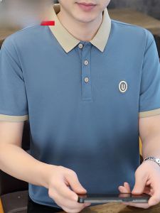 HENGYUANXIANG | Hengyuanxiang Mens Polo Shirt Ice Silk Casual Half Sleeve Turn-down Collar Short Sleeve T-shirt Summer Fashion Urban Style