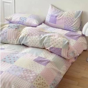 Pure Cotton Floral Print 40 Thread Count Diagonal Bedding Set Quilt Cover Sheet Bedding Protector Multi-Color Multi-Sizes
