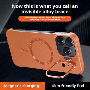 For Magsafe Ultra Thin Lens Holder Frameless Skin Feel PC Magnetic Case For iPhone 17 Air 16 15 14 Pro Max 13 Shockproof Cover