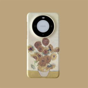 Ultra-Thin Magnetic Sunflower Oil Painting Phone Case for Huawei Mate60 pro Mate50 P60 P50 Mate60 Pro+ P40 Protective Cover Anti-Fall