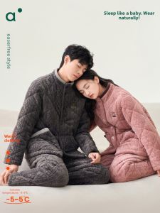 Warm Coral Fleece Pajamas Set