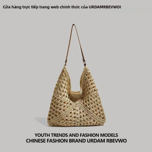 Túi Tote Đan Cỡ Lớn Mùa Hè Cho Nữ 2025 Túi Đi Biển Mới Túi Đeo Vai Rỗng Túi Tote Bằng Rơm Mềm Thoáng Khí Cho Du Lịch Và Giải Trí
