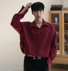 2025 baru baju lengan panjang lelaki kasual musim panas versi korea longgar dan Trend baju nipis