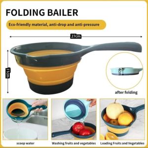 Folding Ladle Long Handle Household Portable Water Spoon Hanging Ladling Watering长柄折叠水瓢沐浴洗头水瓢水勺子加厚