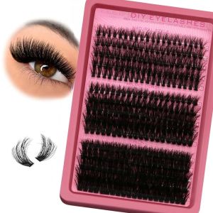 300-piece eyelash extension Set - 40D 60D 80D 10-16mm cluster band D Curl Wispy eyelash cluster suitable for eyelash extensio