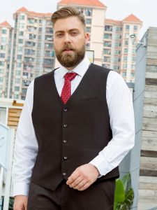 plus Size Mens Business Formal Vest Jacket plus Size Big Shirt Style Casual Wedding Groomsmen Group Ceremony Clothes