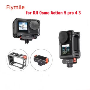 Metal Cage for DJI Action 5 Pro/Action 4 3 Aluminum Alloy Quick-Release Protective Frame with a Cold Boot Slot and 1/4 Threaded Hole Can be Connected to a Tripod Selfie Stick Microphone etc