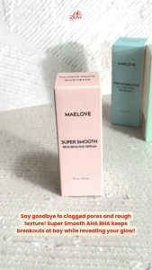 Maelove Super Smooth AHA + BHA Resurfacing Serum – Exfoliating Treatment with Peptide for Acne Rough Skin & Clogged Pores