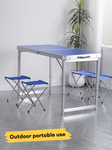 Outdoor Picnic Table Folding Table Portable Stall Aluminum Alloy Gateleg Table Save Space Trunk Boot Storage Home Dining Table 铝边折叠桌