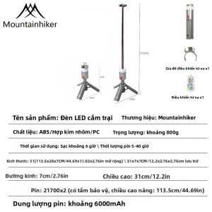 Đèn LED Dạng Ống Lồng Có Chân Đế Ba Chân Để Cắm Trại Ngoài Trời Câu Cá Đêm Phát Sóng Trực Tiếp Đèn Chiếu Sáng Có Thể Sạc Lại Đèn Cắm Trại USB