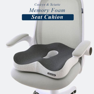 Seat Chair Cushion for Relieves Back Sciatica Pain Tailbone Pain Coccyx Degenerating Memory Foam Cushion with Removable Cover