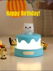 【Birthday Gift + Music Box】Colorful Life D13 Cake Lamp Pink Blue - Charging Eye Protection Bedside Atmosphere Light