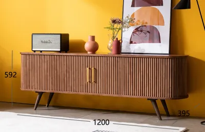 Nordic Style Solid Wood TV Cabinet Modern Minimalist Floor Standing Living Room Small Size Luxury Low Profile Vintage Furniture