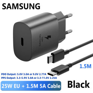 Samsung | Original SAMSUNG Fast Charger 25W Type C PD Adapter Cargador Galaxy S25 Edge S24 FE S23 S22 A17 A07 A16 A06 A54 Z Fold Flip 7 6