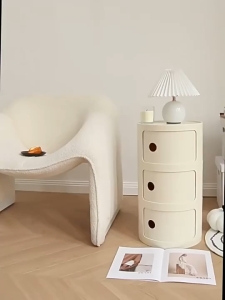 Isidoro.os Nordic Simple ABS Resin Round Storage Cabinet Multifunctional Bedside Sofa Side Organizer
