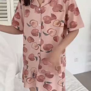 Baju Tidur Korea Premium / Baju Tidur Santai Wanita Dewasa Kekinian / Piyama Korea Premium / Pakaian Wanita Baju Tidur Wanita Piyama Lengan Pendek Import Motif Kartun Fit to XXL