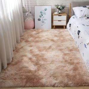 Thảm Trải Sàn VIKAMA Sang Trọng Nhuộm Màu Chuyển Sắc 100% Polyester Thảm Trải Sàn Cạnh Giường Ngủ Thảm Trải Sàn Diện Tích Lớn Cho Phòng Ngủ Phòng Khách Trang Trí Nhà Cửa Chống Phai Màu