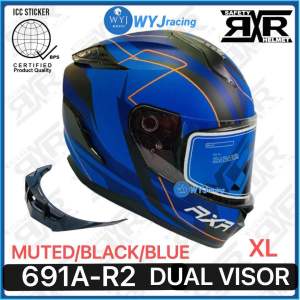 RXR 691A-R2 DUAL VISOR FULL FACE HELMET WITH ICC (BPS) SIZE 59-60CM 62-64CM LARGE & XL