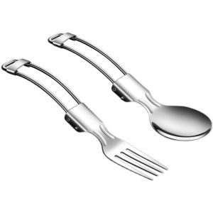 Bộ Thìa Đũa Gấp Bằng Thép Không Gỉ 304 Bộ Đồ Ăn Di Động Cho Cắm Trại Du Lịch Bộ Đồ Ăn Nhẹ Nhàng Cho Trẻ Em Và Học Sinh