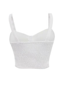 Multicolor 90-140 Buttoned Strap Vest Short Top Belly Baring Versatile Inner Tube Chest Pad Polka Dot Womens Fashion Summer