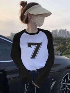 Pure Cotton Long Sleeves T-Shirt Women 2024 New Arrival Spring Autumn and Winter Inner Bottoming Shirt Cool Rufeng Womens Clothing Fancy Tops