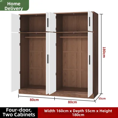 3-Door Wooden Easy Assembly Wardrobe