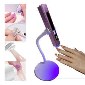 3 in 1 UV LED Nail Lamp Mini Handheld UV Lamp for Manicure Portable Metal Nail Dryer Stand Lamp with Nail Cat Eye Magnet Head