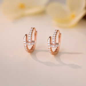 OUGUI | Rose Gold Plated S999 Silver Full Drill Stylish Earrings