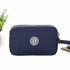 Large Screen Three-Layer plus Dog Walking Bag Womens Handbag Washed Nylon Mobile Phone Bag with Key Holder And Coin Pocket