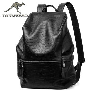 tanmesso | Leather Mens Backpack Large Capacity