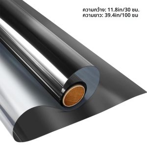 30X100 ซม.หน้าต่างฟิล์มความเป็นส่วนตัวความทึบฟิล์มครีมกันแดดฉนวนกันความร้อน Self-กาวสติกเกอร์กระจกตกแต่ง Light-shielding และ Insul