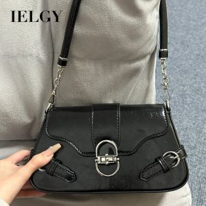 IELGY Ladies Black Underarm Bag Retro Shoulder Bag High-End Fashion Commuter Messenger Bag