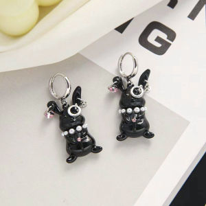 Sweet Cool Girl Doctor Rabbit Eyeglasses Necklace Earrings Y2K Trendy Fashion Jewelry Accessories Korean Style Alloy Embellished