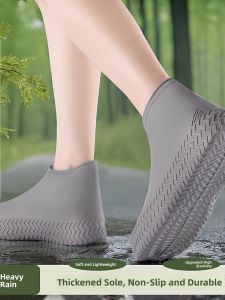 Waterproof Thick High Tube Rain Boot Covers Anti-slip Wear-resistant Mens Shoe Covers for Rainy Days Cycling Foot Covers