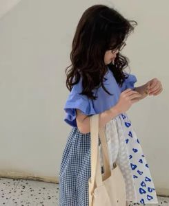 KYII Kids Girls Summer Round-neck Dress Casual Loose Dress kyii0029