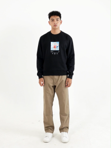 Greenlight Jaket Pria Crewneck Sweatshirt Regular Fit Fleece Sky Playlist OL-C070425