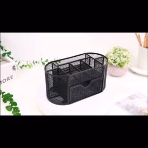 BINLU Aesthetic 9-Slot Mesh Desk Organizer with Drawer Large Capacity School Supplies Office Supplies Cosmetic Storage Makeup Organization Storage Box Pen Holder Stationery Caddy Manila Stock Ready to Ship COD Sulit Mura Fast