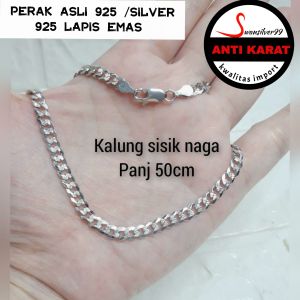 kalung sisik naga perak asli 925/silver 925 lapis emas putih Anti karat kwalitas import