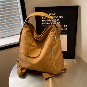 กระเป๋าผ้าแคนวาสความจุขนาดใหญ่ ผู้หญิง กระเป๋าเป้สะพายหลังเดินทางกระเป๋าสะพายไหล่เดี่ยวไหล่คู่ สายคล้อง สไตล์เกาหลี ลำลอง กระเป๋าเงิน