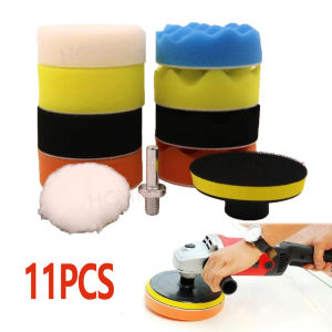 11PCS Car Foam Pad Buffer Kit Polishing Sponge Pads Kit Polishing Machine for Auto Motorcycle motor vehicle Removes Scratches