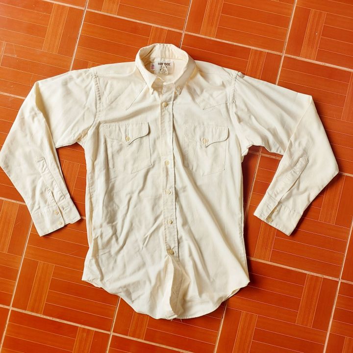 🏕 Vintage 80s Ruddock Shirts 🇺🇲 Made in USA 🇺🇲 อก42  ของแท้สภาพดีมากผ้าสวยเหมาะกับคนใส่อก 38 - 42 ดีเทลสวยมาก งานเก่าเก็บไว้ห้อยตู้ซักสะอาดพร้อมใส่สภาพเดือดๆ