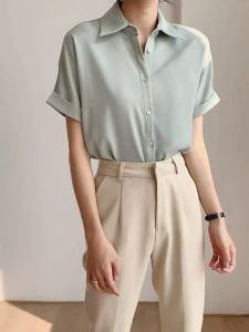 Women's Short Sleeve Chiffon Shirt: A High-Quality Formal Top
