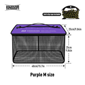 Kingdom Floating Fish Basket For Caught Fish Foldable Fishing Holder Minnow Bucket Portable Collapsible Mesh Fish Keep Net