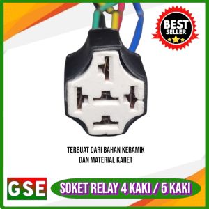 Soket Relay Klakson Motor Mobil 4 Kaki / 5 Kaki ( Material Keramik ) /Soket Relay + Kabel 4 Kaki / 5 Kaki
