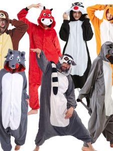 Halloween Cos Cartoon Animal Adult Performance Gray Wolf Red Rhinoceros Fire Dragon Long Tail Monkey Siamese Performance Costume