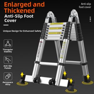MLZH | Adjustable Folding Anti-Slip A-Frame Ladder