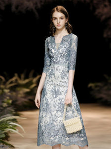 Elegant Evening Gown Womens Dress High-End Luxury Wedding Moms Suit Formal Party Korean Style Mid-Waist A-Line Skirt