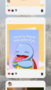 Squirtle Pokemon Cute Love Card Romantic Funny Card Gift for Girlfriend Boyfriend
