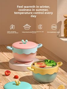 MONLEYTA | New Portable Stainless Steel Food Grade Insulated Bowl For Elderly Lunch Heating Water Filling Adult Lunch Box 316L Monleyta